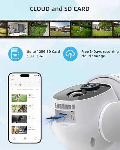 Techage Wireless Outdoor Security Camera 2K | Full-Color Night Vision, Solar Powered, IP66 Waterproof thumbnail 6