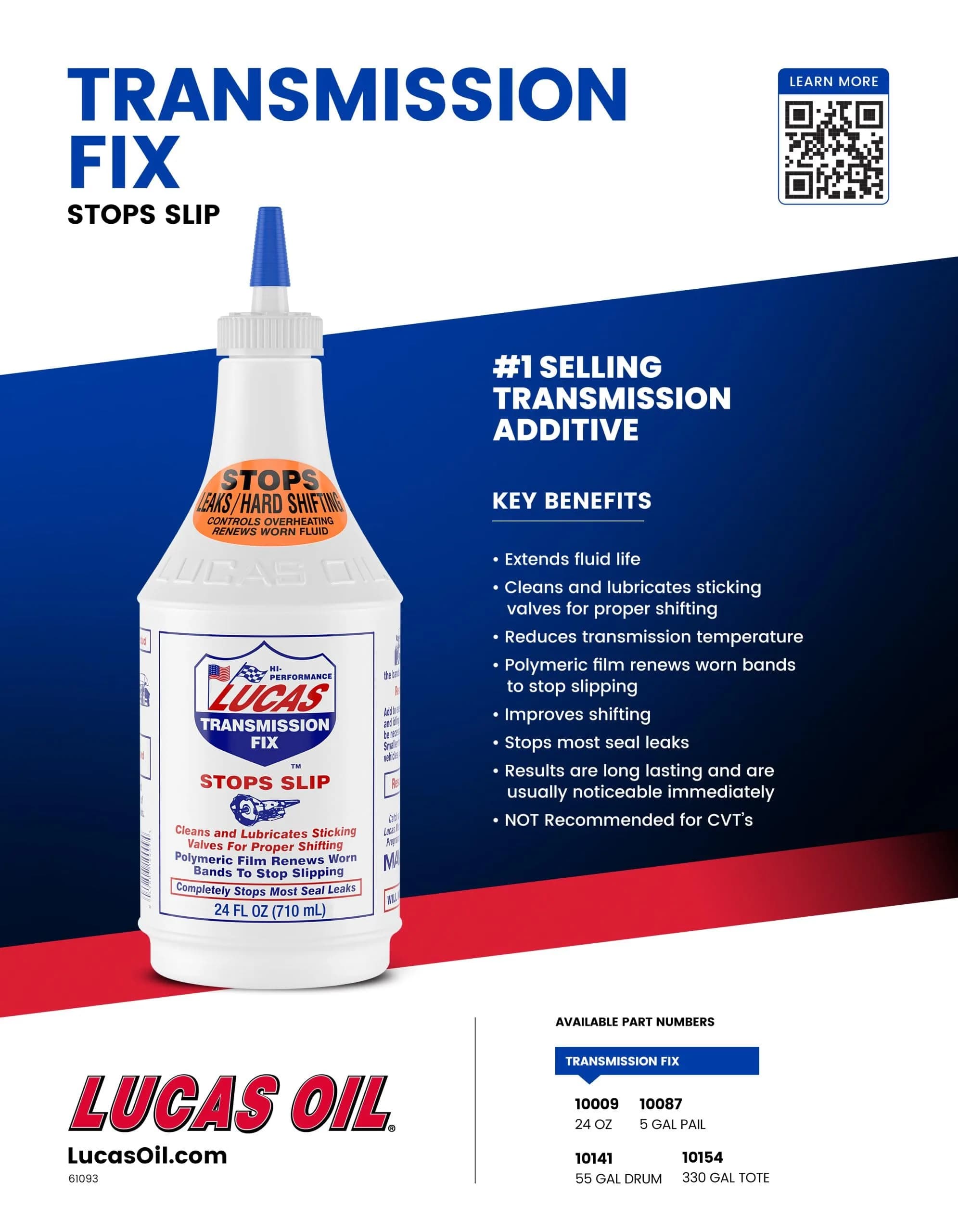 Lucas Oil Transmission Fix 1.44L (48 Fl Oz) Pack of 2 | Stops Slips & Leaks - view 3
