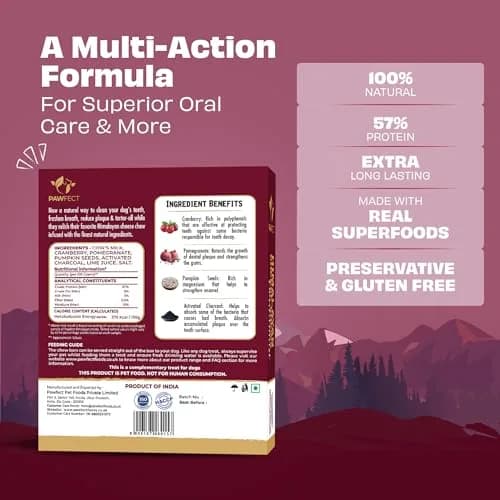 Pawfect Himalayan Cheese Dental Chew with Superfoods for Dogs | Long Lasting, Grain-Free, High Protein (420g/14.81oz) thumbnail 2