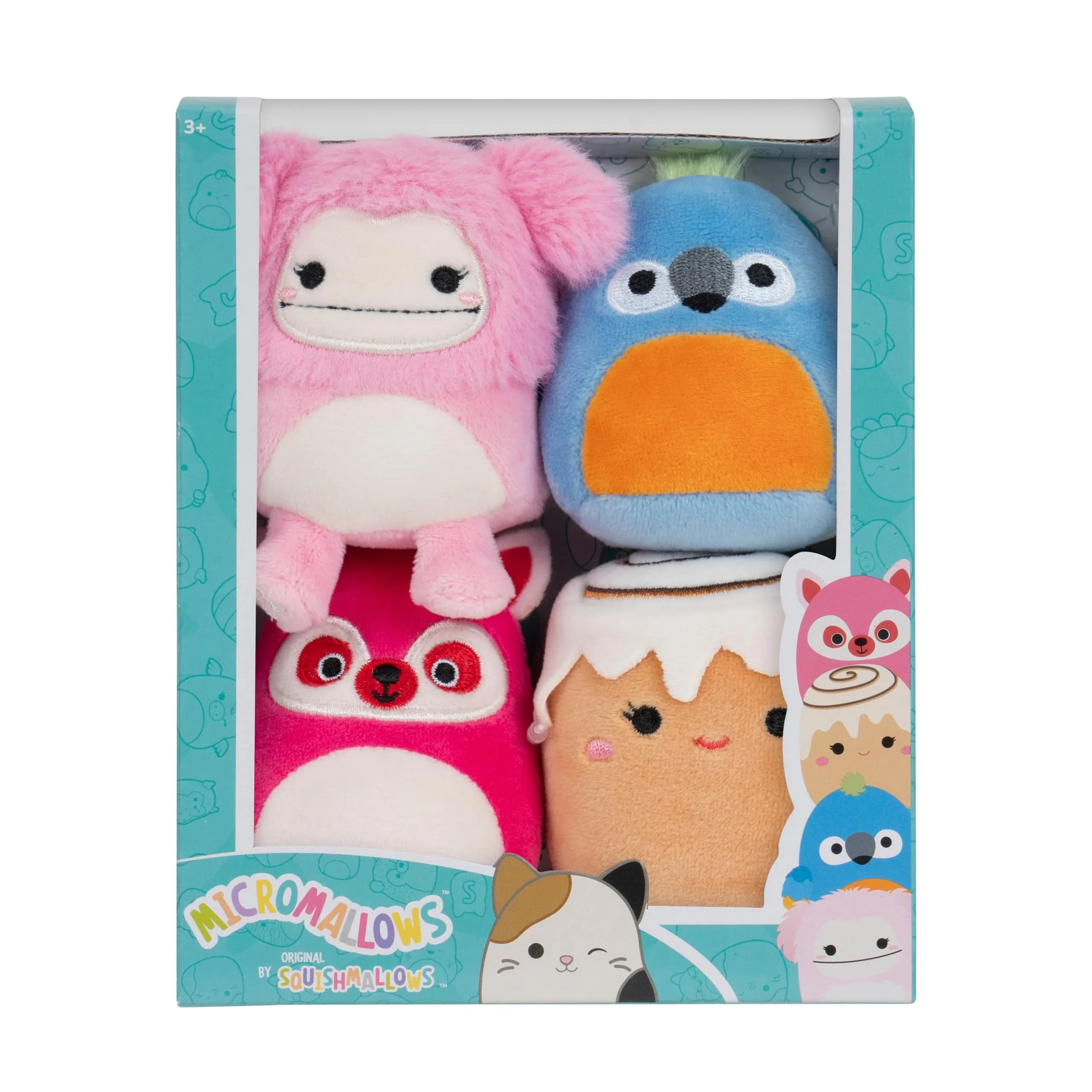 Squishmallows Micromallows 4-Pack Micro Plush Toys | Tiny Animal Friends for Kids — Multicolor