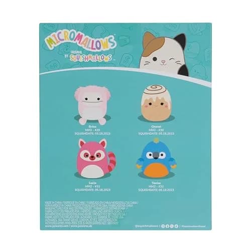 Squishmallows Micromallows 4-Pack – Brina Bigfoot, Chanel Cinnamon Roll, Lucia Lemur, Tenise Parrot | Tiny Plush Collectibles thumbnail 4