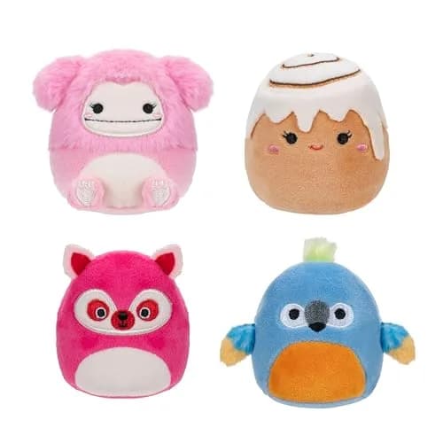 Squishmallows Micromallows 4-Pack – Brina Bigfoot, Chanel Cinnamon Roll, Lucia Lemur, Tenise Parrot | Tiny Plush Collectibles thumbnail 2