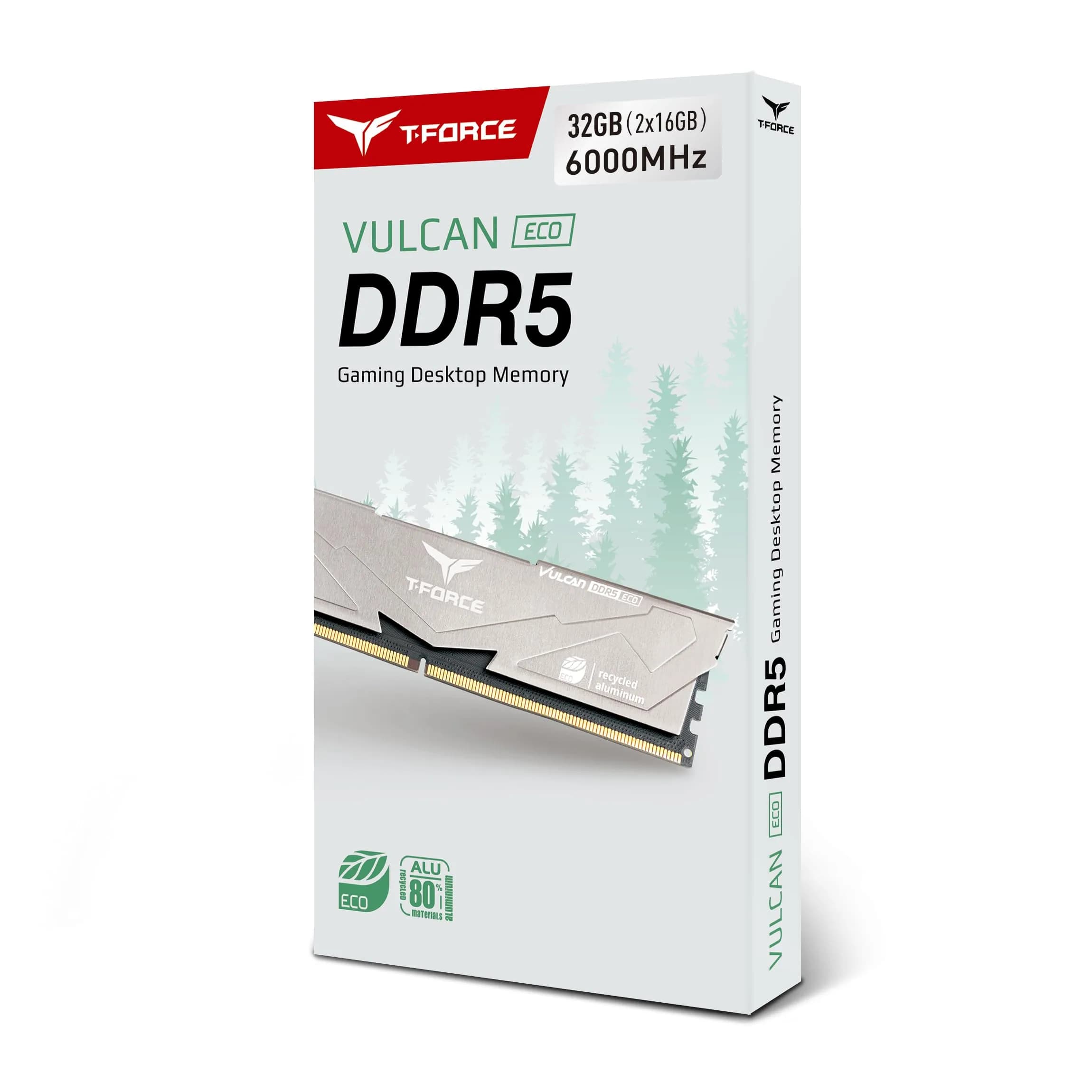 TEAMGROUP T-Force Vulcan ECO DDR5 32GB (2x16GB) 6000MHz CL38 Desktop Memory Module Ram | 7.5mm x 32.7mm x 140mm - view 5