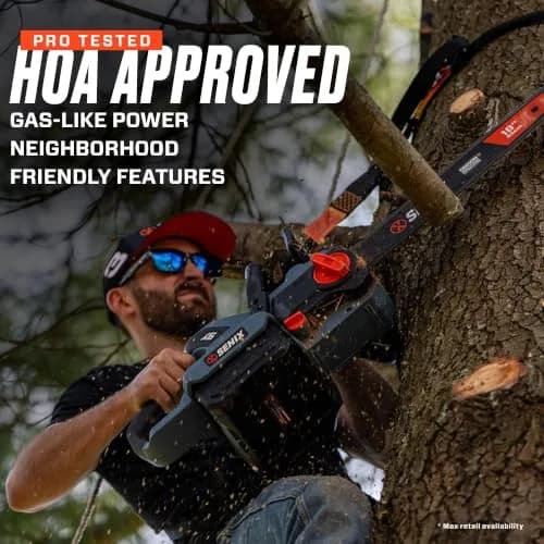 SENIX Cordless Chainsaw 60V 18" Battery Garden Tool | Ultra-High Chain Speed, Brushless Motor, ECO Mode thumbnail 3