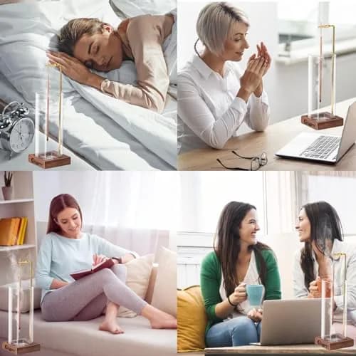 CEREMONY 2 Pack Wood Incense Holder with Glass Ash Catcher & Brass Rod | 17.2 cm (6.8 in) Tall thumbnail 6