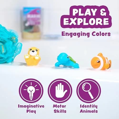 Tub Works Marine Mold Free Bath Toys 6 Pack | Sealed, No Hole Design Keeps Moisture Out | Soft, Squeezable & Float on Water | Easy-Grip Baby & Toddler Bath Toy Set thumbnail 8
