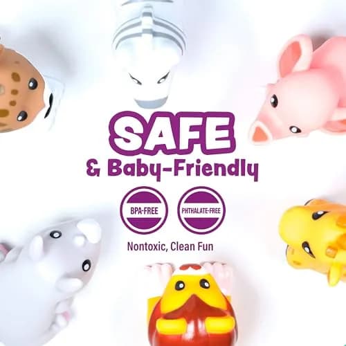 Tub Works Savanna Mold Free Bath Toys 6 Pack | Sealed, No Hole Design Keeps Moisture Out thumbnail 6