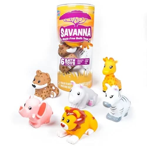 Tub Works Savanna Mold Free Bath Toys 6 Pack | Sealed, No Hole Design Keeps Moisture Out thumbnail 9