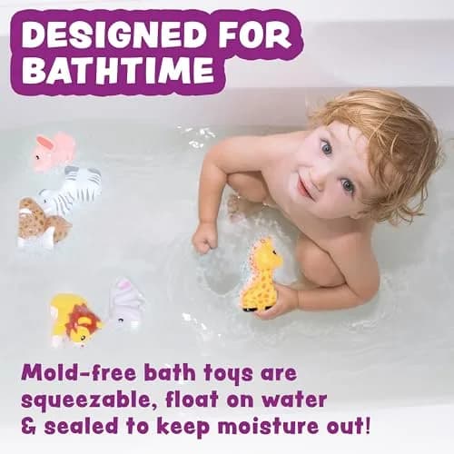 Tub Works Savanna Mold Free Bath Toys 6 Pack | Sealed, No Hole Design Keeps Moisture Out thumbnail 2