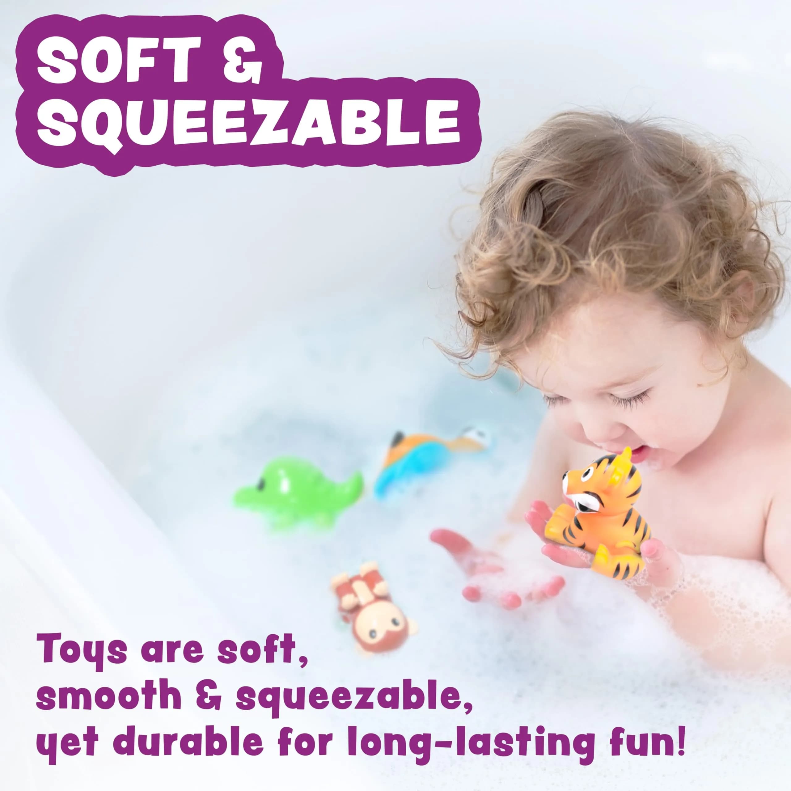 Tub Works® Rainforest™ Mold Free Bath Toys 6 Pack | Sealed, No Hole Design Keeps Moisture Out - view 5