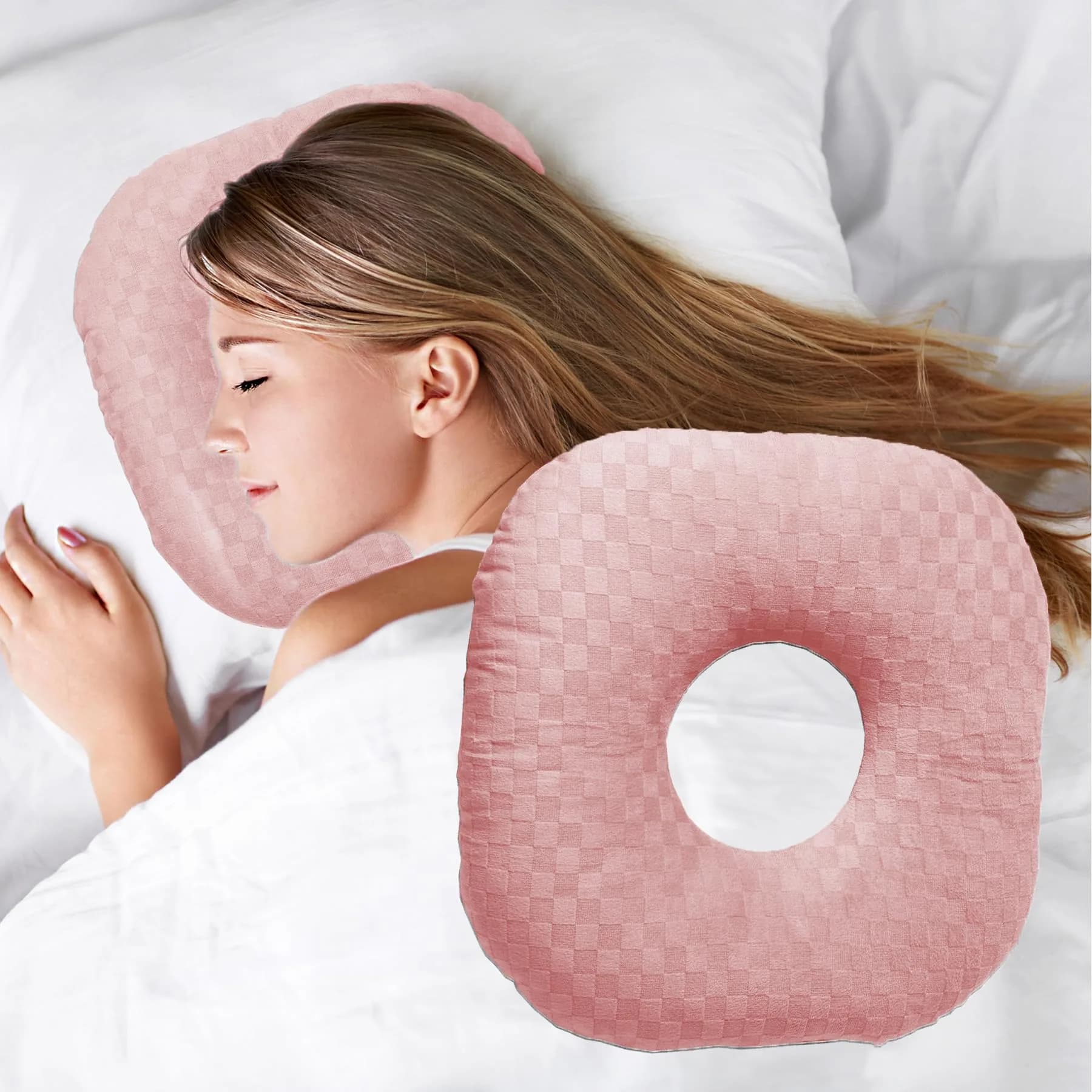 Wuronsa Ear Piercing Pillow with Hole | 22.86cm (9") Square - main product image