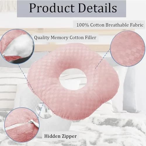 Wuronsa Ear Piercing Pillow with Hole | 22.86cm (9") Square thumbnail 3