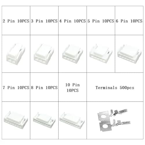Teansic JST GH 1.25mm Connector Kit, 580 PCS | 2-10 Pin Housing & Terminals thumbnail 2