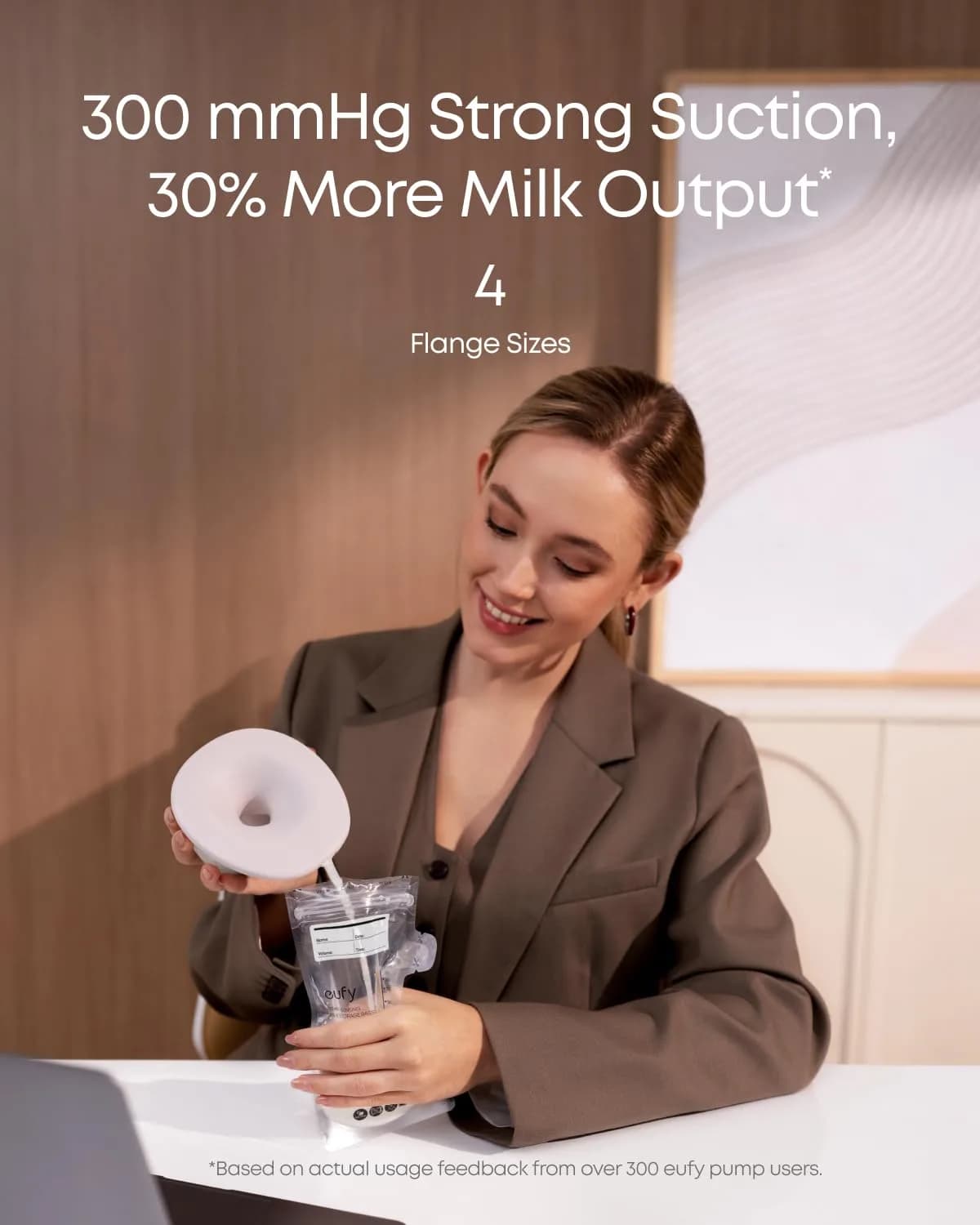 eufy Security Heated Wearable Breast Pump S1 with HeatFlow Technology | 300 mmHg Suction, 46 dB Quiet, BPA-Free - view 5
