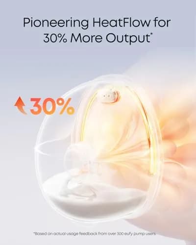 eufy Security Heated Wearable Breast Pump S1 with HeatFlow Technology | 300 mmHg Suction, 46 dB Quiet, BPA-Free thumbnail 2