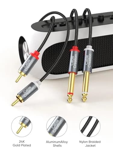 CableCreation Dual 1/4 inch TS to Dual RCA Stereo Audio Interconnect Cable 3FT | Broad Compatibility, Pure Sound, 24-Month Warranty thumbnail 2