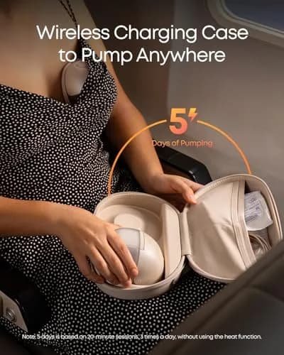 eufy Security Heated Wearable Breast Pump S1 Pro with Charging Case | 300 mmHg Suction, 46dB Quiet, BPA-Free thumbnail 4