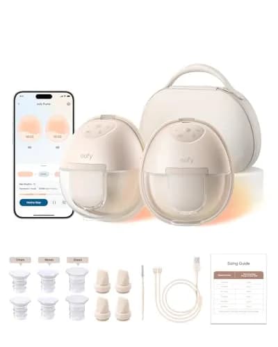 eufy Security Heated Wearable Breast Pump S1 Pro with Charging Case | 300 mmHg Suction, 46dB Quiet, BPA-Free thumbnail 1