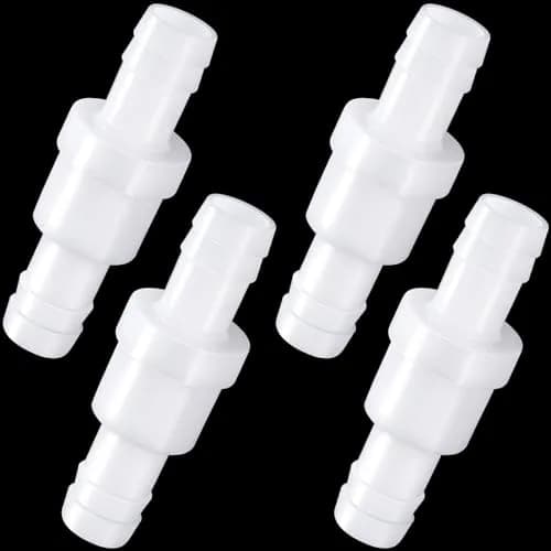 PAGOW 4 Pack 1/2" (12mm) PVDF One-Way Check Valve | Fuel Gas Liquid Air, Hydraulic Pneumatic Systems thumbnail 1