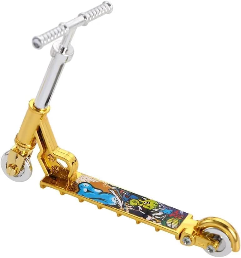 Galepromot Gold Mini Two Wheel Tiny Fingerboard Scooters | Finger Skateboards & Finger Bikes for Finger Training thumbnail 2