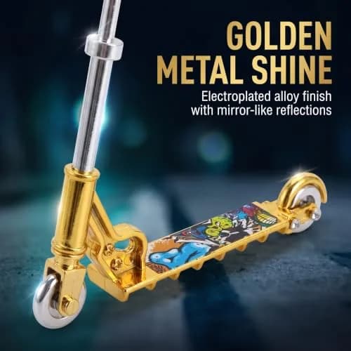 Galepromot Gold Mini Two Wheel Tiny Fingerboard Scooters | Finger Skateboards & Finger Bikes for Finger Training thumbnail 9