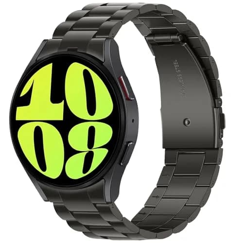 Anlinser No Gap Metal Band Compatible with Samsung Galaxy Watch 7/6/5/4/FE 40mm 44mm Graphite | Stainless Steel Strap thumbnail 1