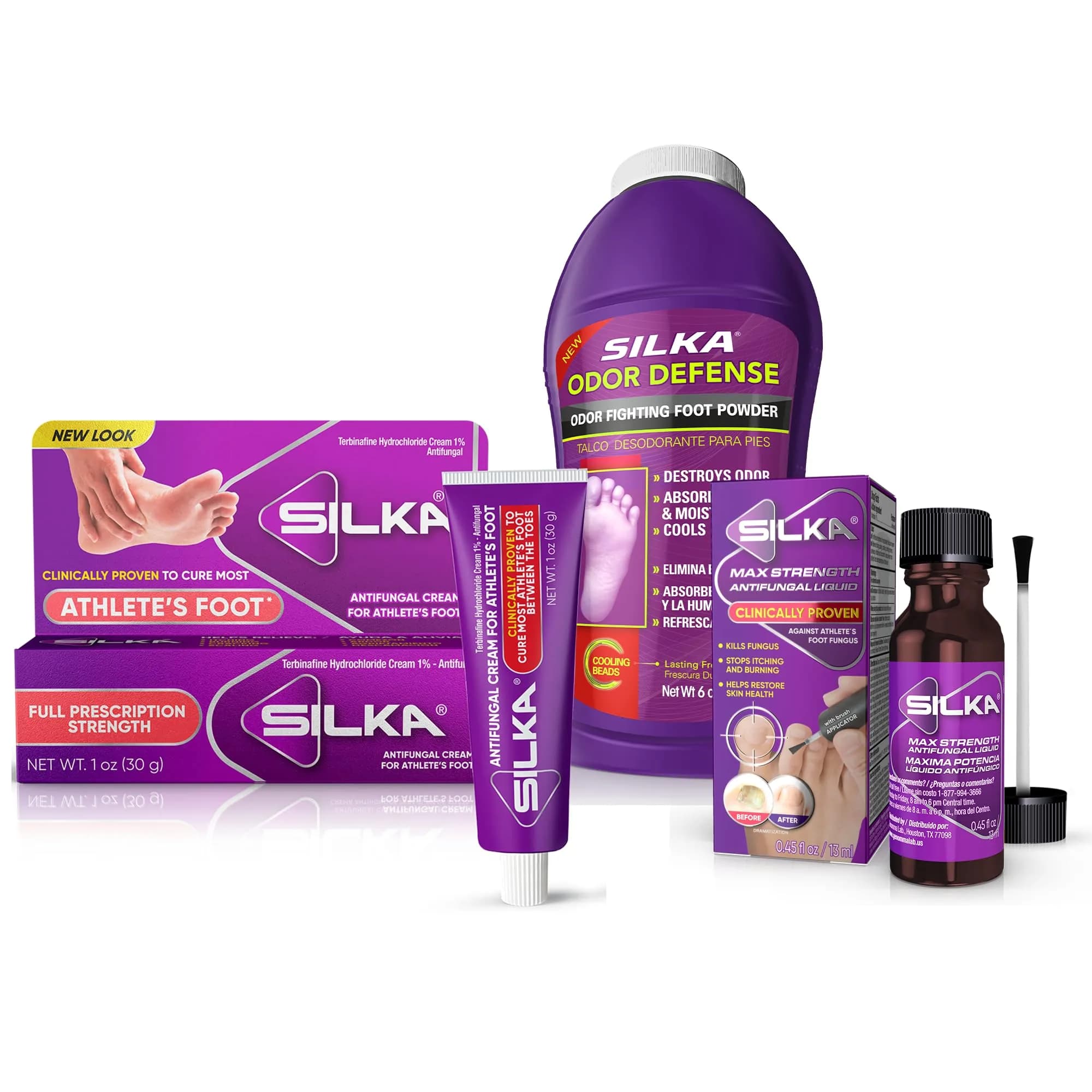 Silka Emergency Foot Care Kit, 3 Count | Fast Relief for Athlete's Foot & Ringworm — White