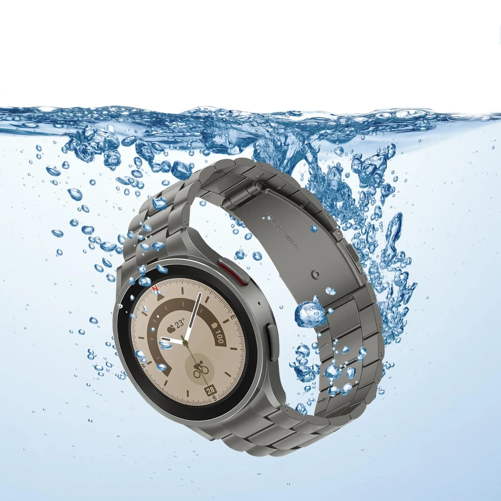 Anlinser Titanium Metal Watch Band for Samsung Galaxy Watch 7/6/5/4/FE 40mm 44mm | Adjustable Stainless Steel Strap - view 4