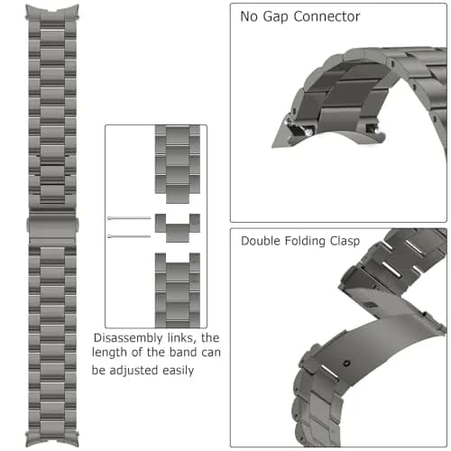 Anlinser Titanium Metal Watch Band for Samsung Galaxy Watch 7/6/5/4/FE 40mm 44mm | Adjustable Stainless Steel Strap thumbnail 3