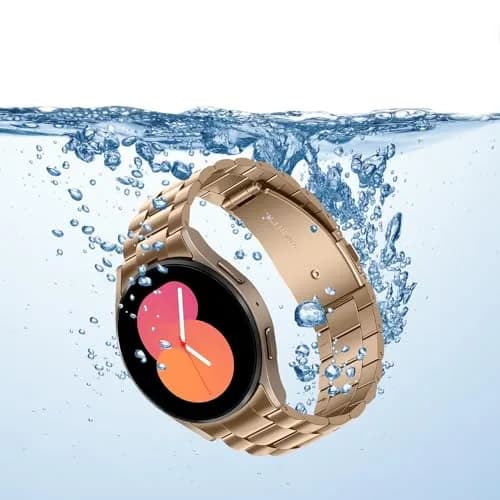 Anlinser No Gap Metal Watch Band Compatible with Samsung Galaxy Watch 7/6/5/4/FE 40mm 44mm | Rose Gold Stainless Steel Strap thumbnail 4