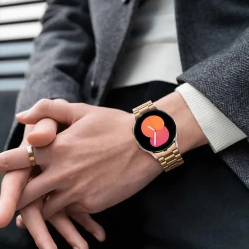 Anlinser No Gap Metal Watch Band Compatible with Samsung Galaxy Watch 7/6/5/4/FE 40mm 44mm | Rose Gold Stainless Steel Strap thumbnail 7