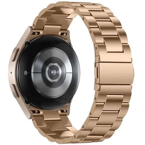 Anlinser No Gap Metal Watch Band Compatible with Samsung Galaxy Watch 7/6/5/4/FE 40mm 44mm | Rose Gold Stainless Steel Strap thumbnail 2