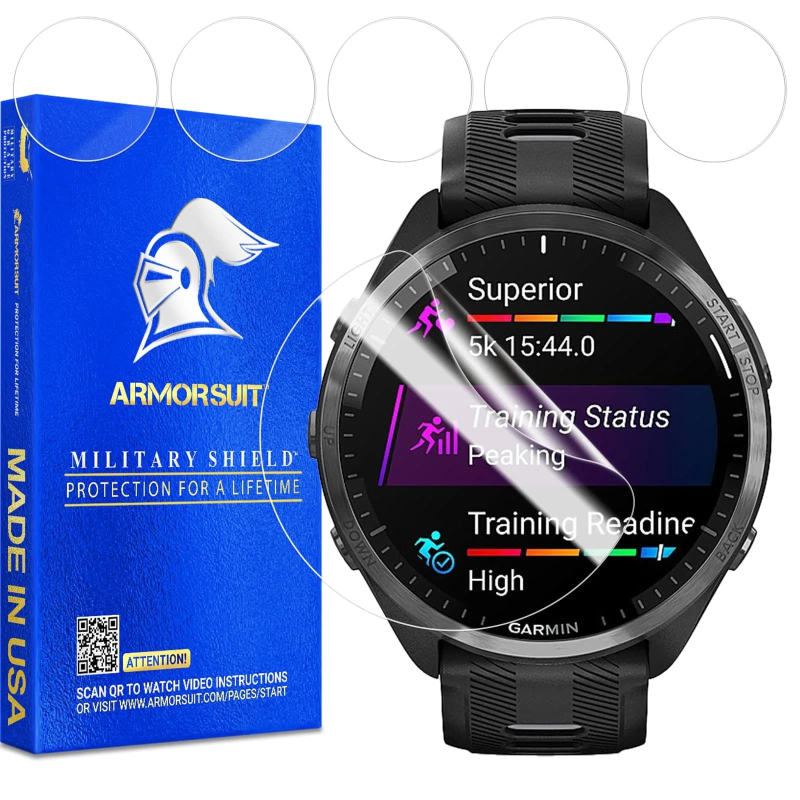ArmorSuit 6 Pack Garmin Forerunner 965 (47mm) Screen Protector MilitaryShield HD Clear TPU Film — Forerrunner 965 (47mm)