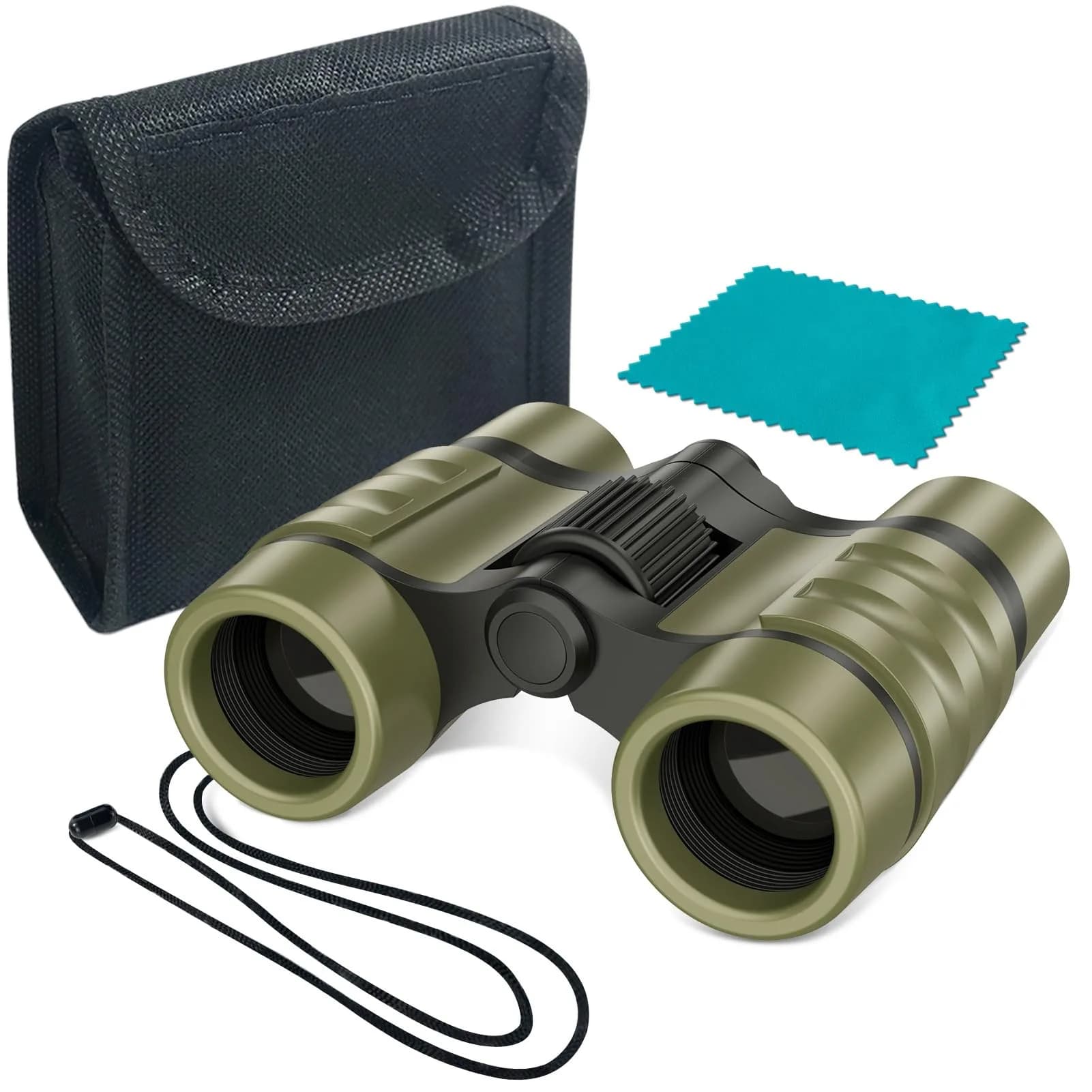 ESSENSON Kids Binoculars Olive Green 4x30mm (150g) | Shockproof Outdoor Toy for Ages 3-12 - main product image