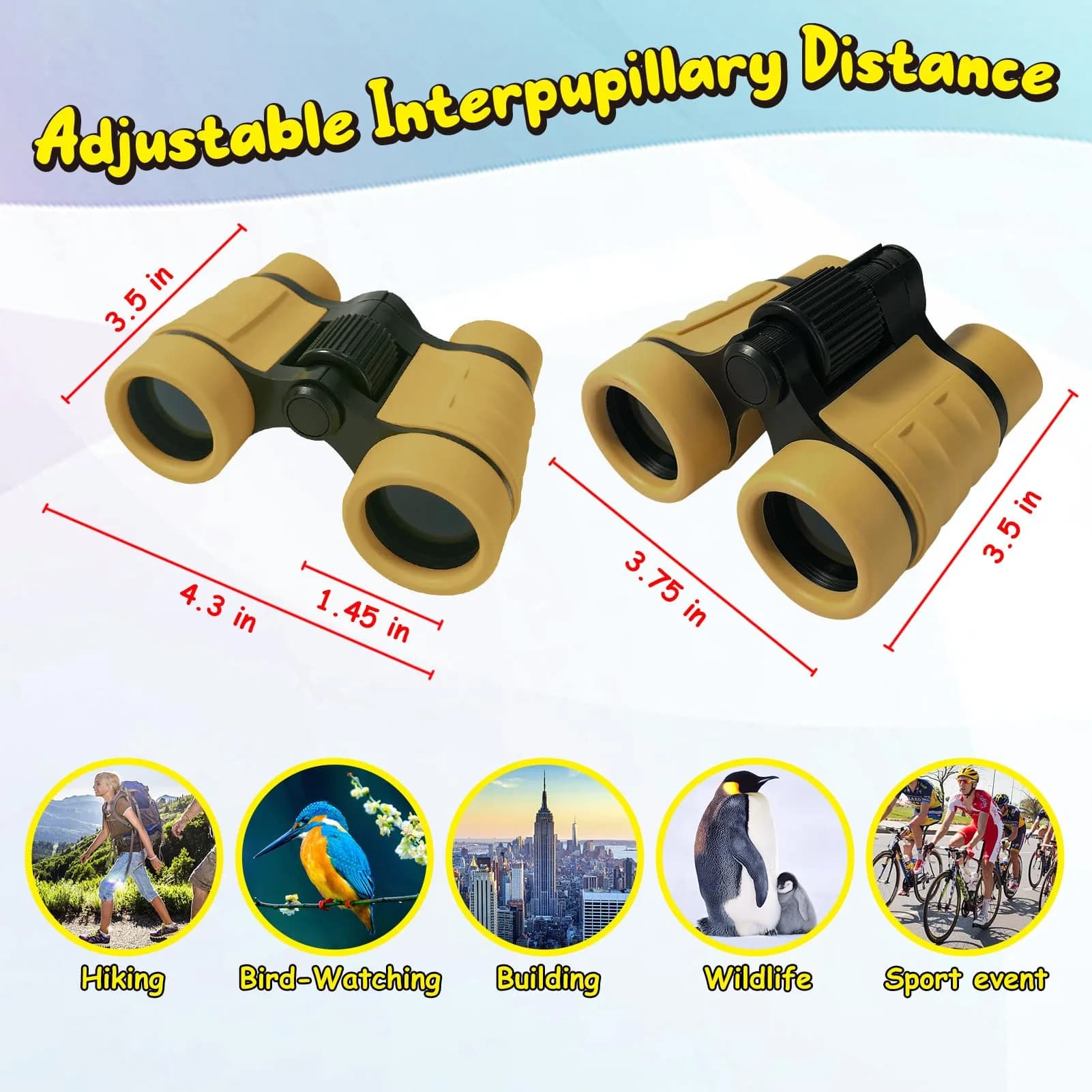 ESSENSON Kids Binoculars Desert 4x30mm (150g) | Shockproof Outdoor Toy for Ages 3-12 - view 3