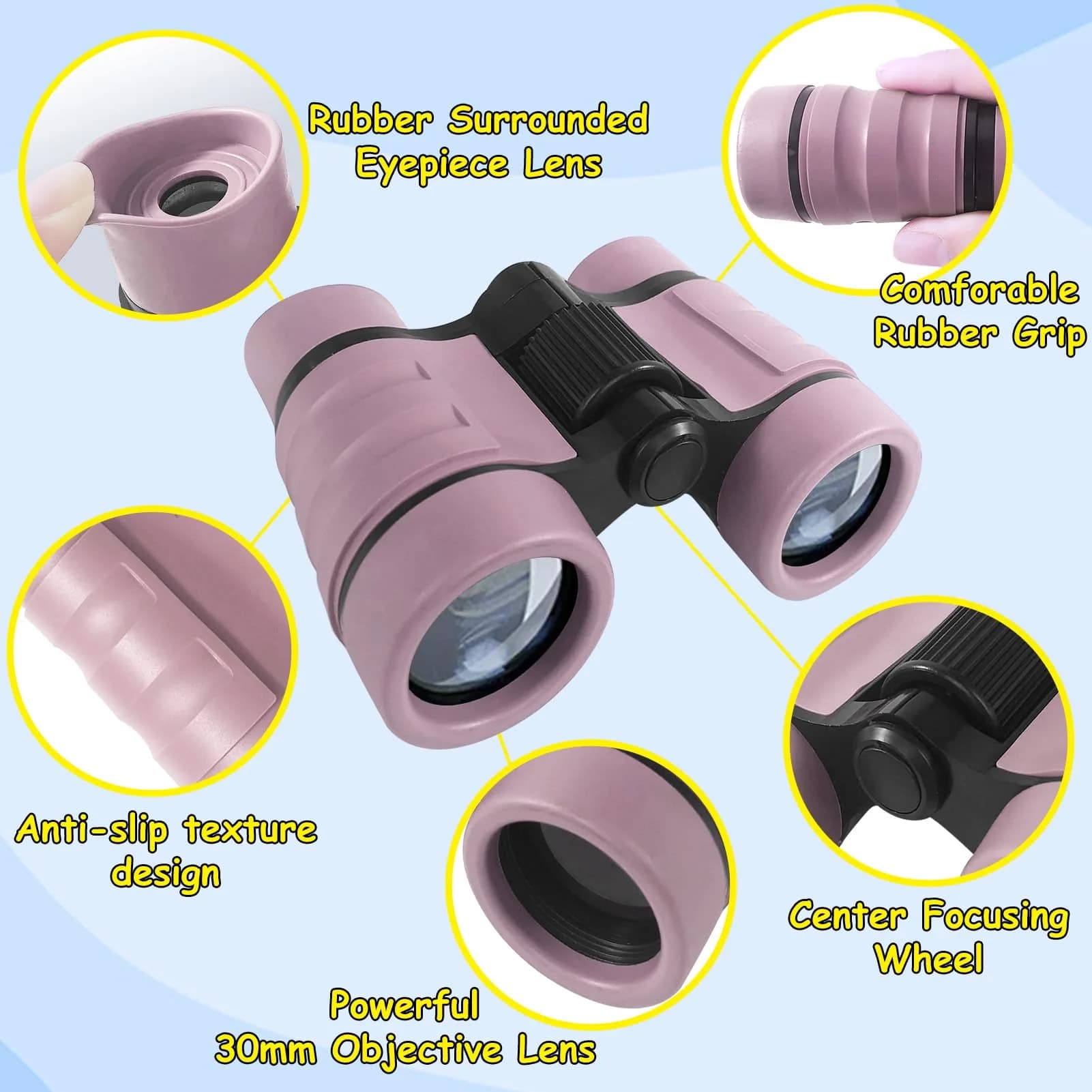 ESSENSON Kids Binoculars 4x30mm Ice Rose | Shockproof Outdoor Toy for Ages 3-12 - view 2