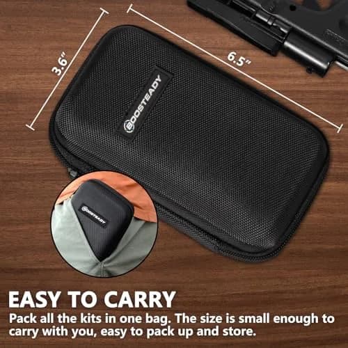 BOOSTEADY Universal Handgun Cleaning Kit .22-.45 Caliber | 16-Piece Brass & Steel Tool Set thumbnail 5