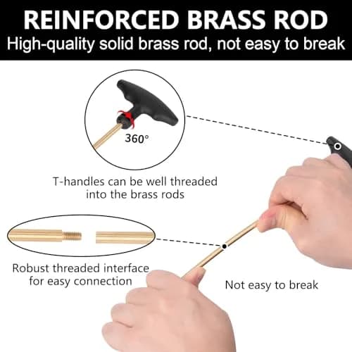 BOOSTEADY Universal Handgun Cleaning Kit .22-.45 Caliber | 16-Piece Brass & Steel Tool Set thumbnail 3