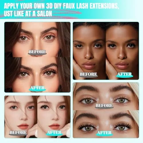 AMZGIRL Fluffy Lash Clusters Kit, D Curl Lash Clusters | 320 Pcs, 10-16mm, Reusable, Easy DIY thumbnail 4
