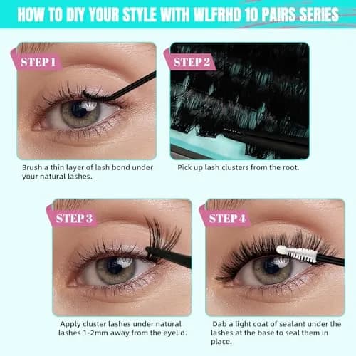 AMZGIRL Fluffy Lash Clusters Kit, D Curl Lash Clusters | 320 Pcs, 10-16mm, Reusable, Easy DIY thumbnail 7