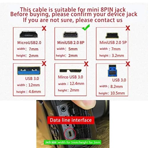 YCWZZH 2 Pack USB Camera Data Cord for Fujifilm & More | Fast Data Transfer & Charging thumbnail 2