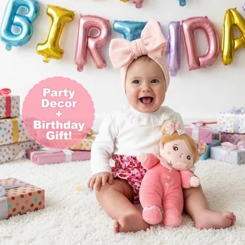 OUOZZZ Soft Plush Baby Doll 10" (25.4 cm) Snuggle Buddy Pink Bow | CPC Certified & CPSIA Tested thumbnail 5