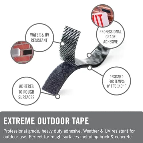 VELCRO Brand Extreme Outdoor Double Sided Mounting Tape Roll, 14ft x 1in Black - Heavy Duty for Rough Surfaces - view 2