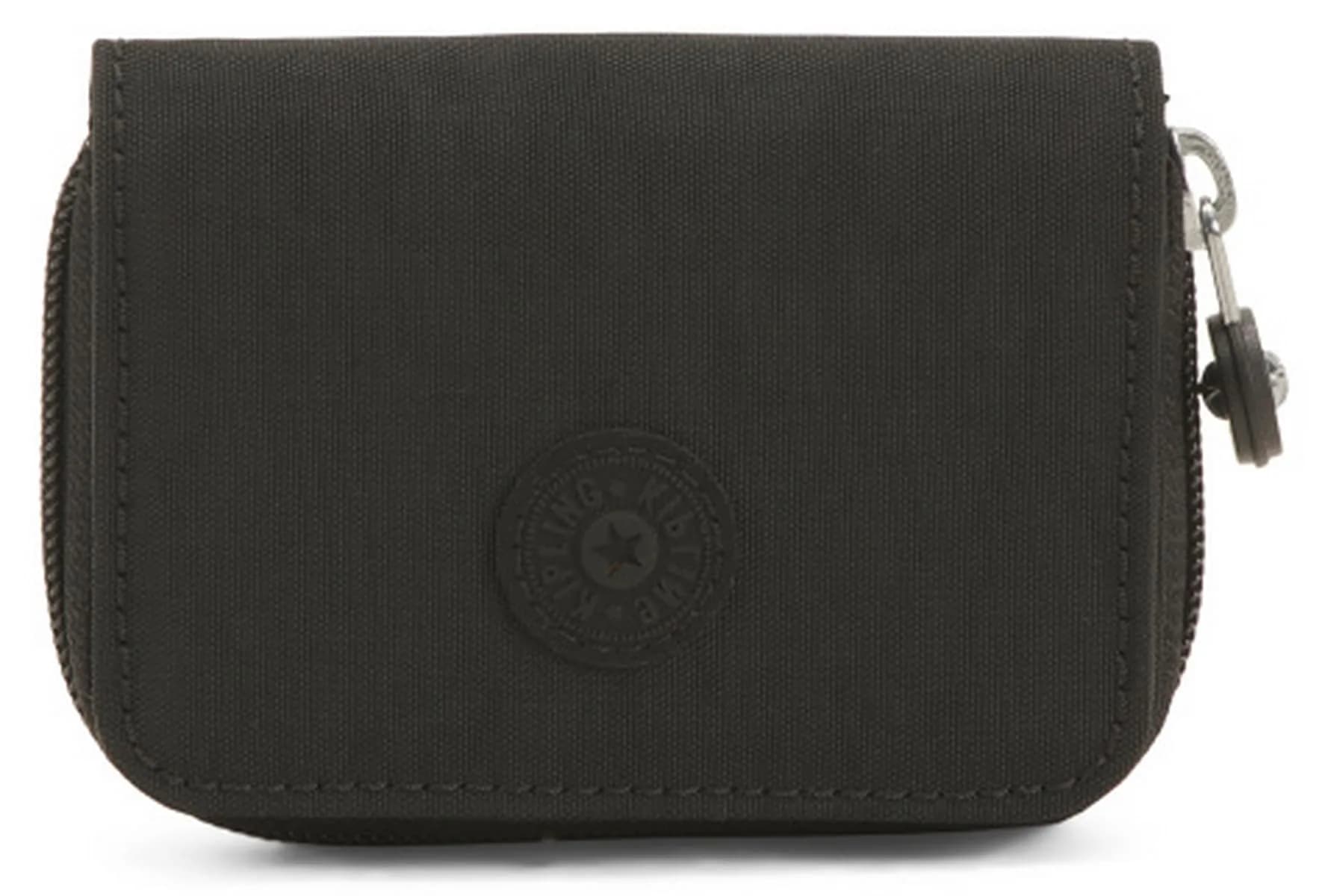 Kipling Tops Small Wallet Tonal Black 1.3cm (1'') L x 7.6cm (3'') H x 2.5cm (1'') D | Compact Nylon Travel Card Holder — Tonal Black