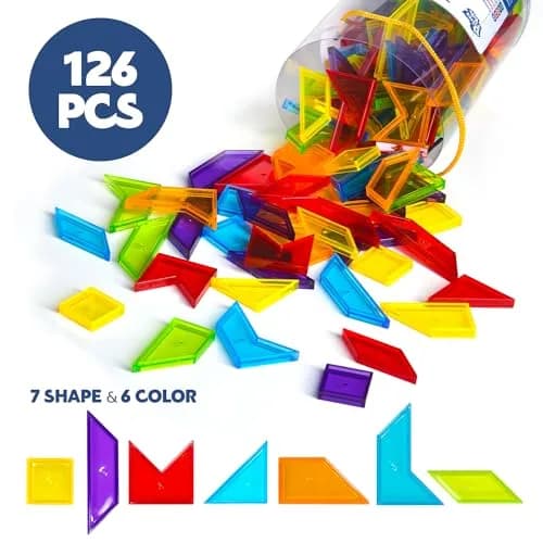 Pairez Toys Transparent Pattern Blocks | Geometric Shapes for Light Tables & Math Learning thumbnail 5