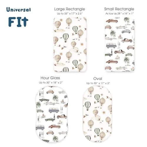 GRSSDER Fitted Bassinet Sheet Set 2 Pack | Ultra Soft Jersey Knit, Universal Fit, Snug & Breathable (70-120 chars) thumbnail 6