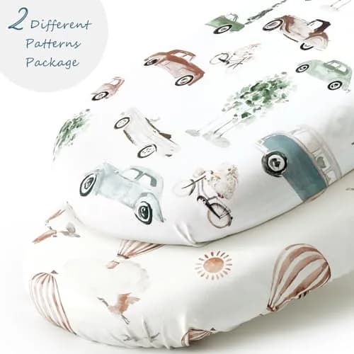 GRSSDER Fitted Bassinet Sheet Set 2 Pack | Ultra Soft Jersey Knit, Universal Fit, Snug & Breathable (70-120 chars) thumbnail 2