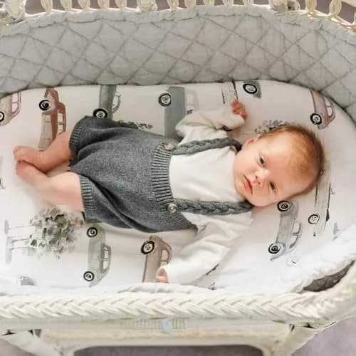 GRSSDER Fitted Bassinet Sheet Set 2 Pack | Ultra Soft Jersey Knit, Universal Fit, Snug & Breathable (70-120 chars) thumbnail 3