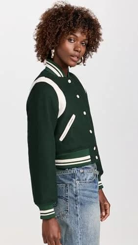 [BLANKNYC] Women's Smart Move Bomber Jacket, Green Combo, S | Cropped, Sporty Style, Polyester, US Import thumbnail 4