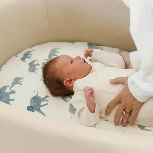 GRSSDER Stretchy Ultra Soft Fitted Bassinet Sheet Set 2 Pack, Universal Fit 81cm x 41cm x 13cm | Baby Cradle Moses Basket Mattress Cover thumbnail 5